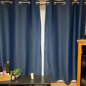 LEMOMO Navy Blue Blackout Curtains 42 x 63 Inch Length/Set of 2 Curtains